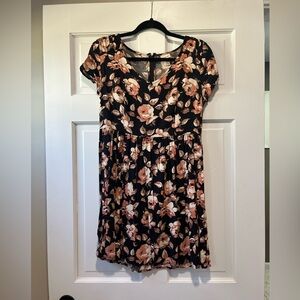 Mossimo Supply Co. Black and Peach Floral Dress